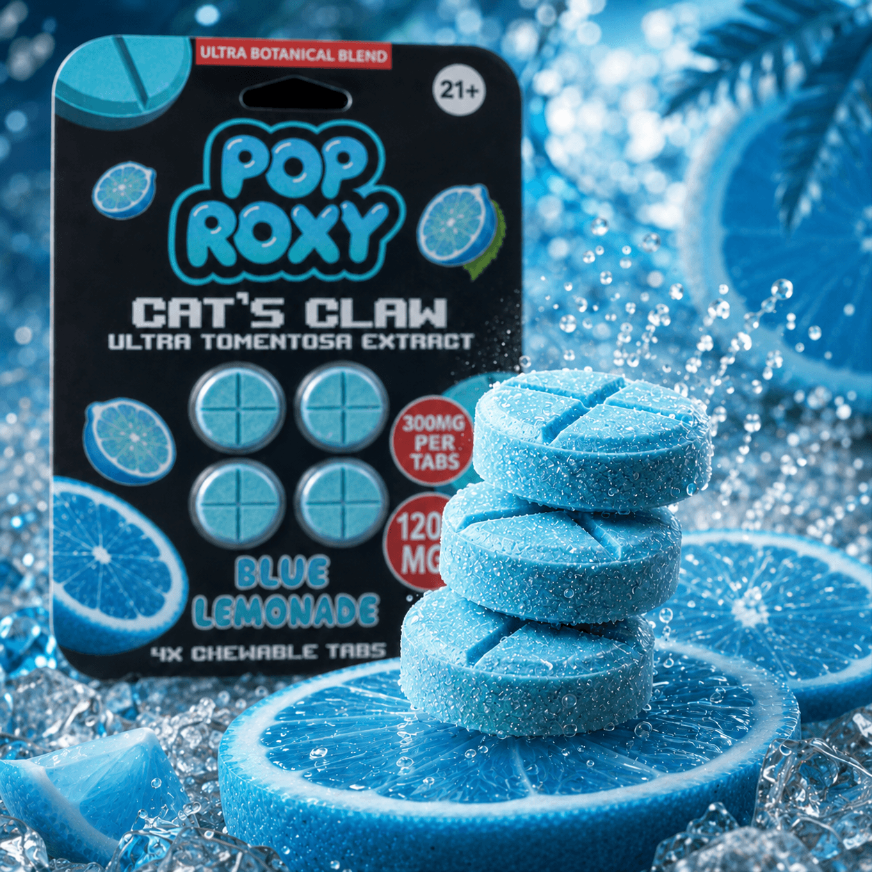 PopRoxy Cat's Claw Ultra Tomentosa Extract — Blue Lemonade